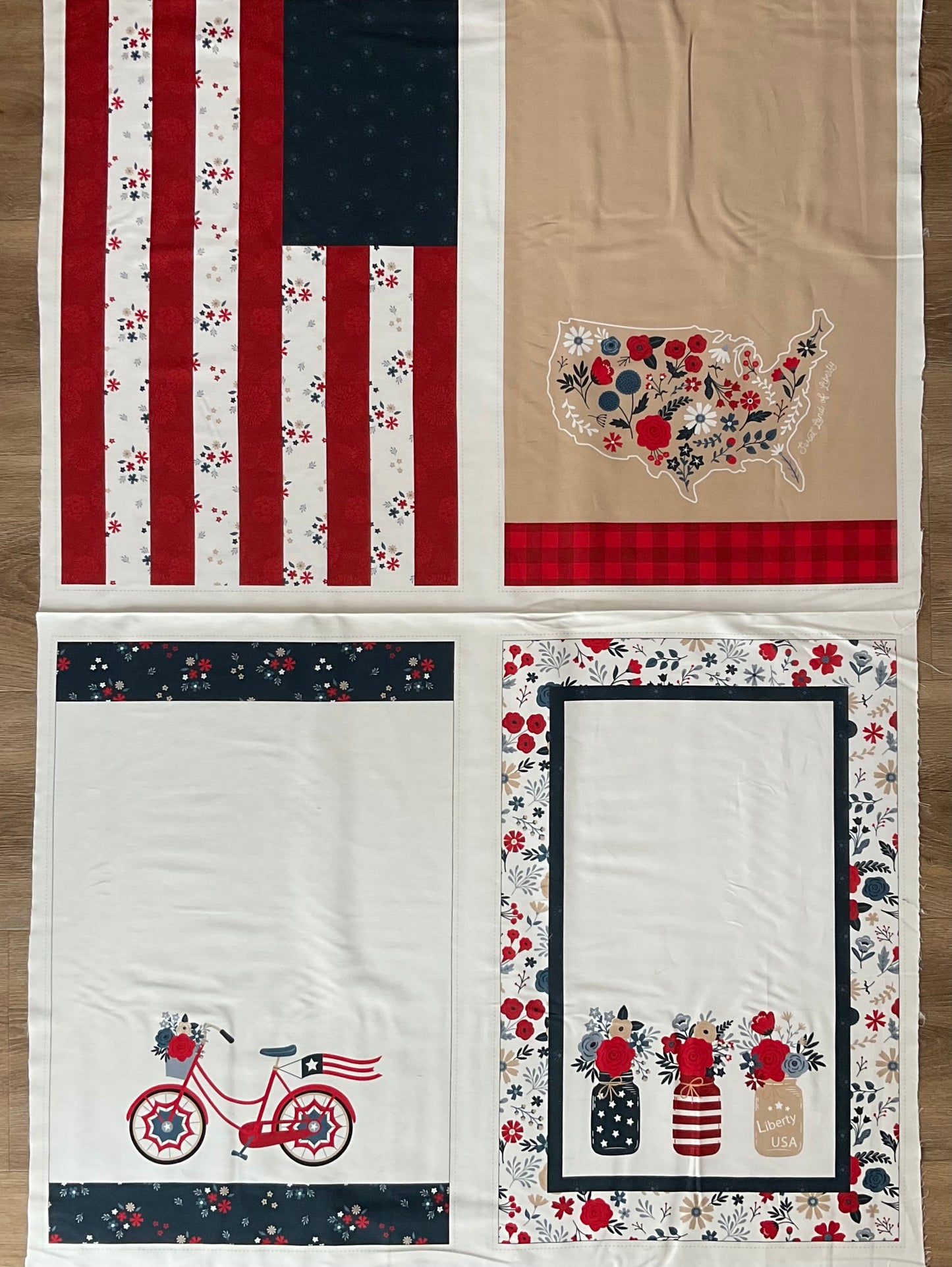 Red, White & True Home Decor Patriotic Canvas Towel Panel by Dani Mogstad