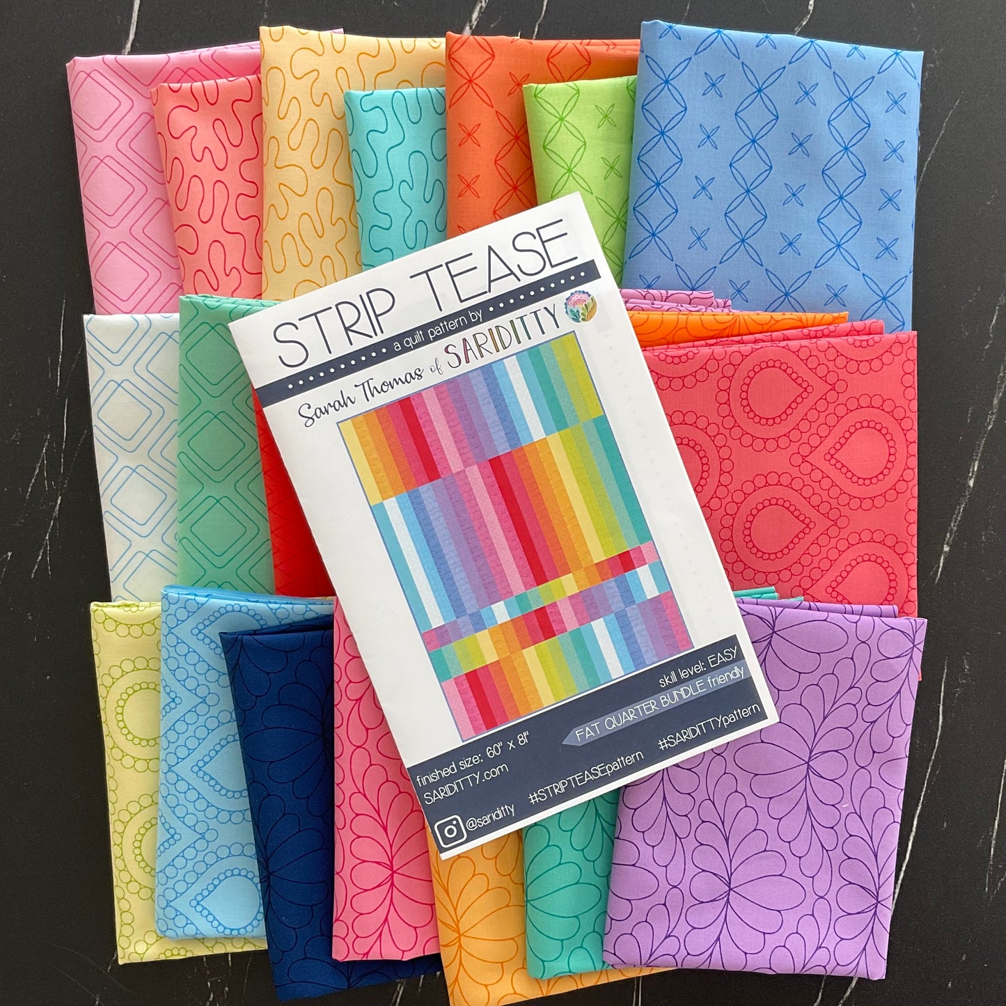 Strip Tease Quilt Kit : Rainbow Sherbet by Sariditty for Moda