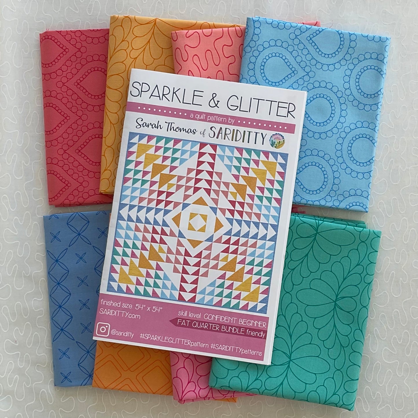Sparkle & Glitter Quilt Kit featuring Rainbow Sherbet by Sariditty - Light Version