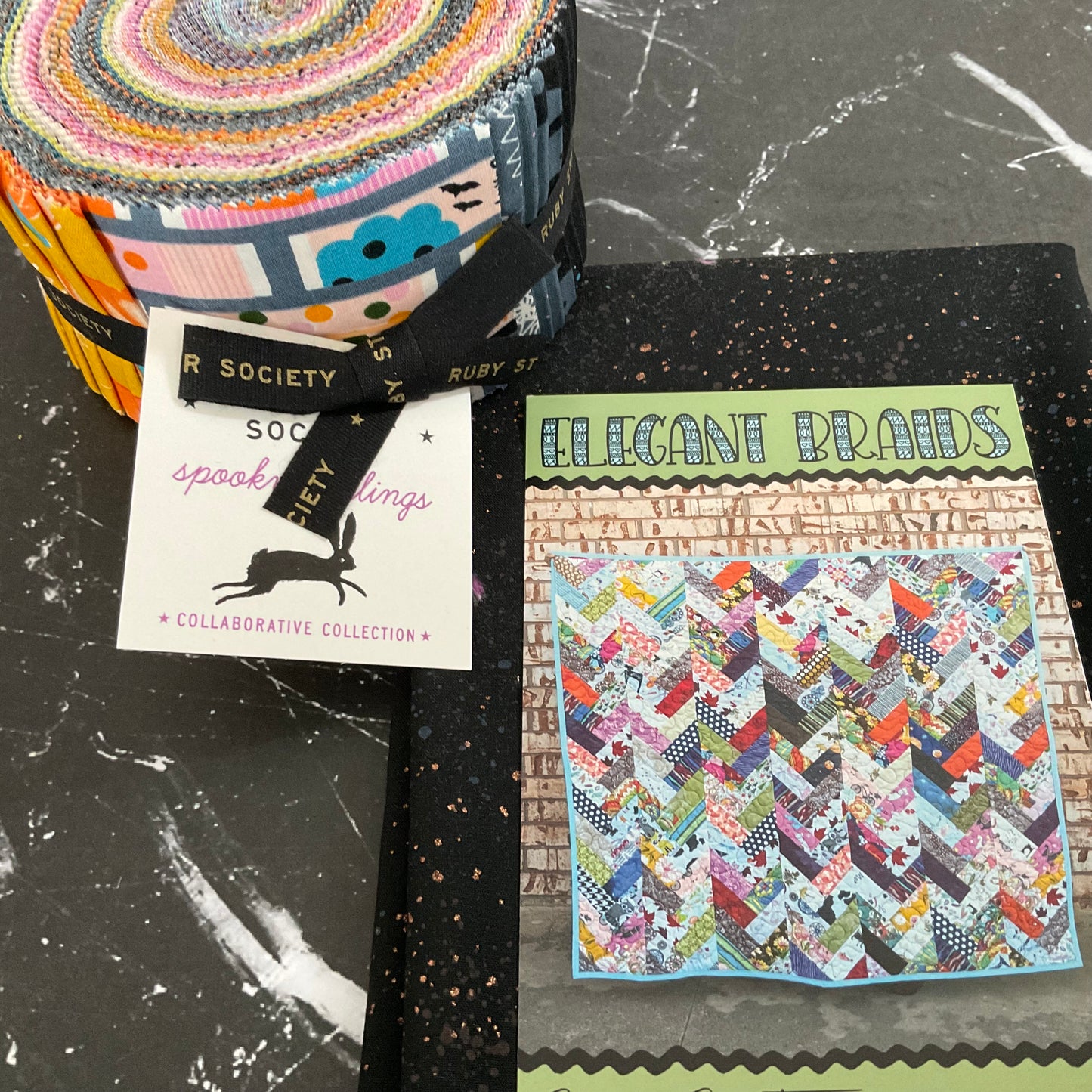 Elegant Braids Quilt Kit featuring Spooky Darlings