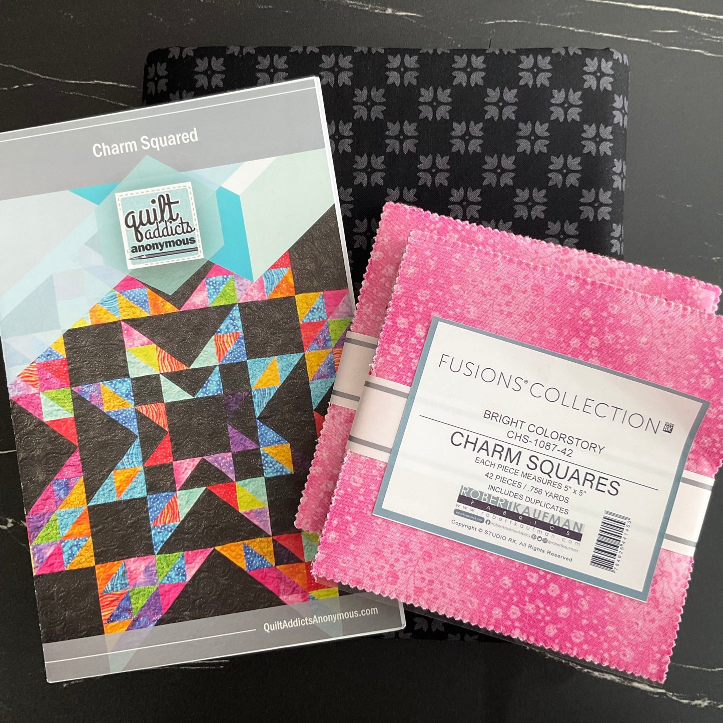 Charm Squared Quilt Kit featuring Bright Colorstory by Robert Kaufman Fabrics