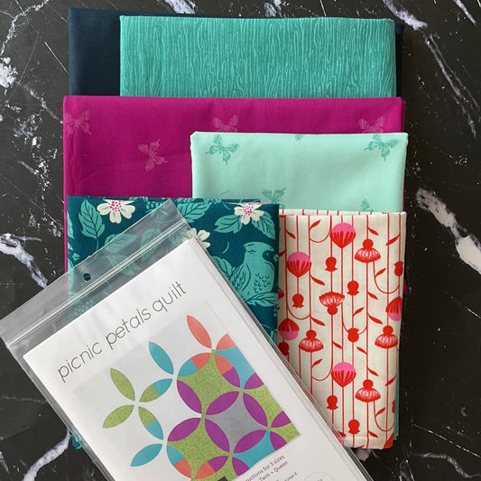 Picnic Petals Quilt Kit featuring Backyard by Sarah Watts