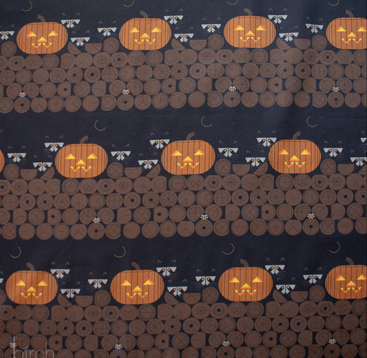 Charley Harper Harvest Vol. 3   Pumpkin Raccoons Poplin CH-420 (Estimated Arrival Date- January 2025)