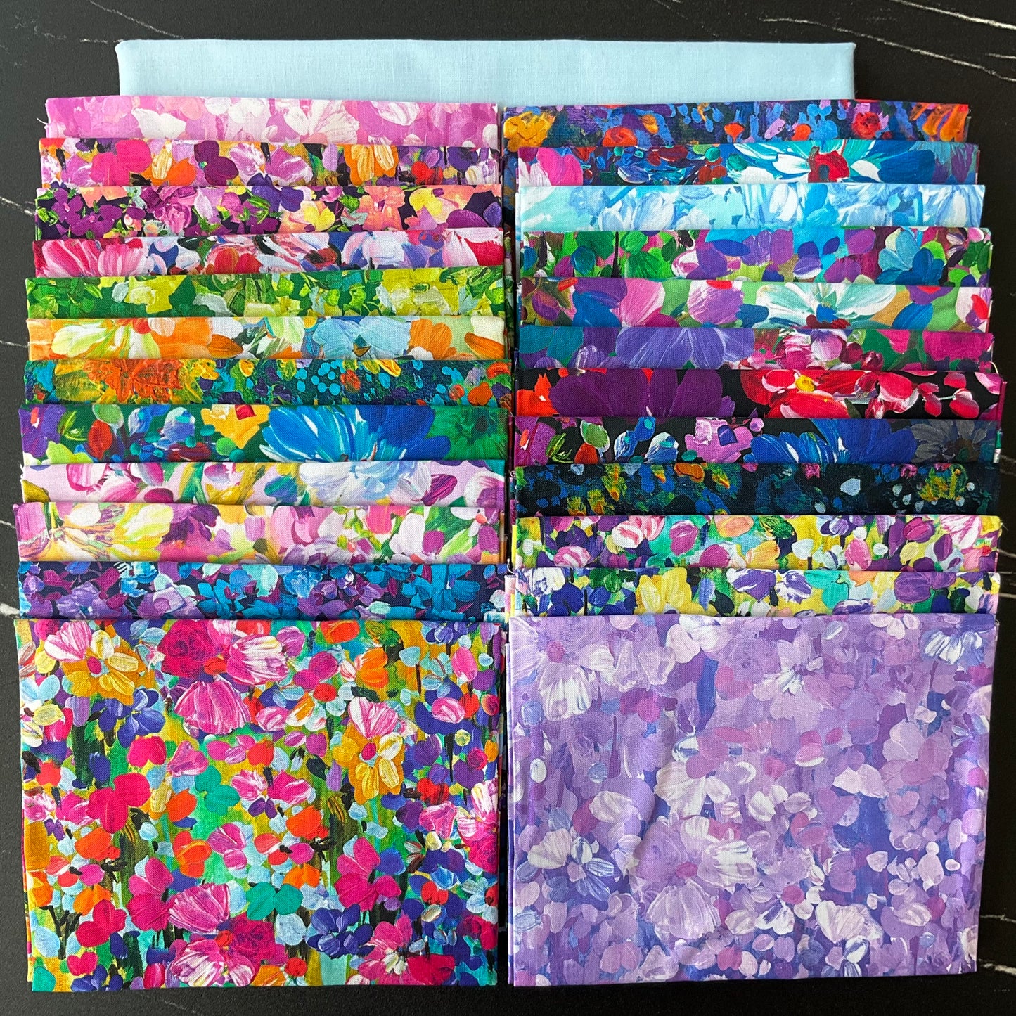 Broadwalk Quilt Kit featuring Painterly Petals Meadow by Robert Kaufman Fabrics