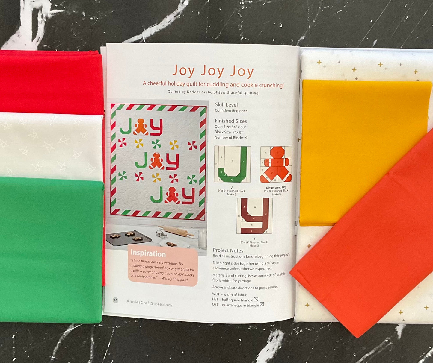 Joy Joy Joy Quilt Kit featuring Ruby and Bee Solids