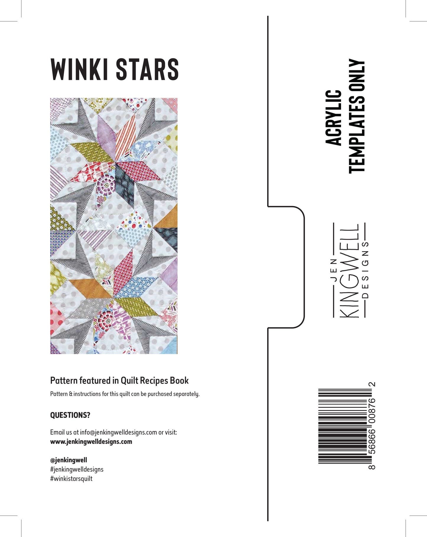 Winki Stars Acrylic Template Only # JKD8762 - Special Order