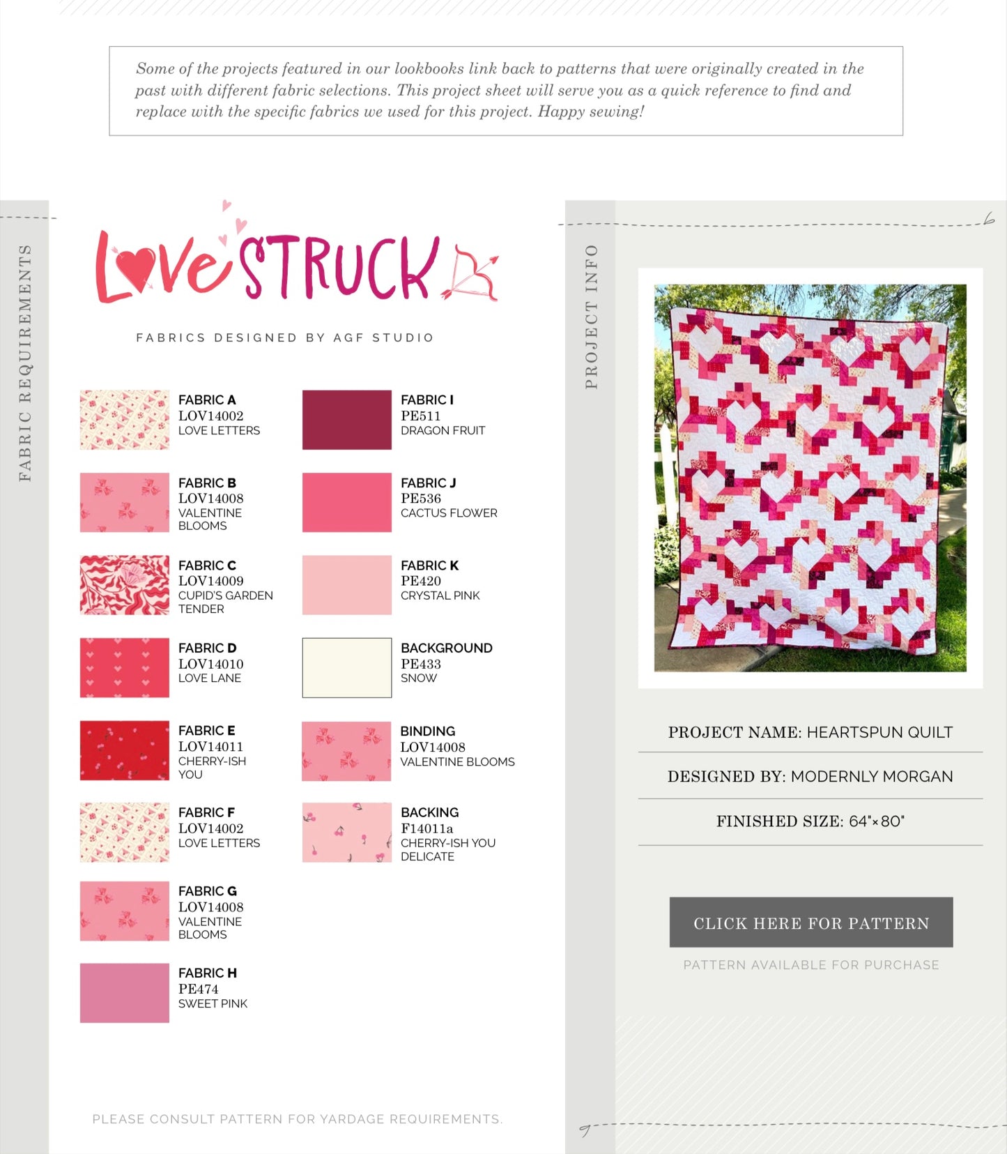 Kit de courtepointe Heartspun avec Love Struck par AGF Studio