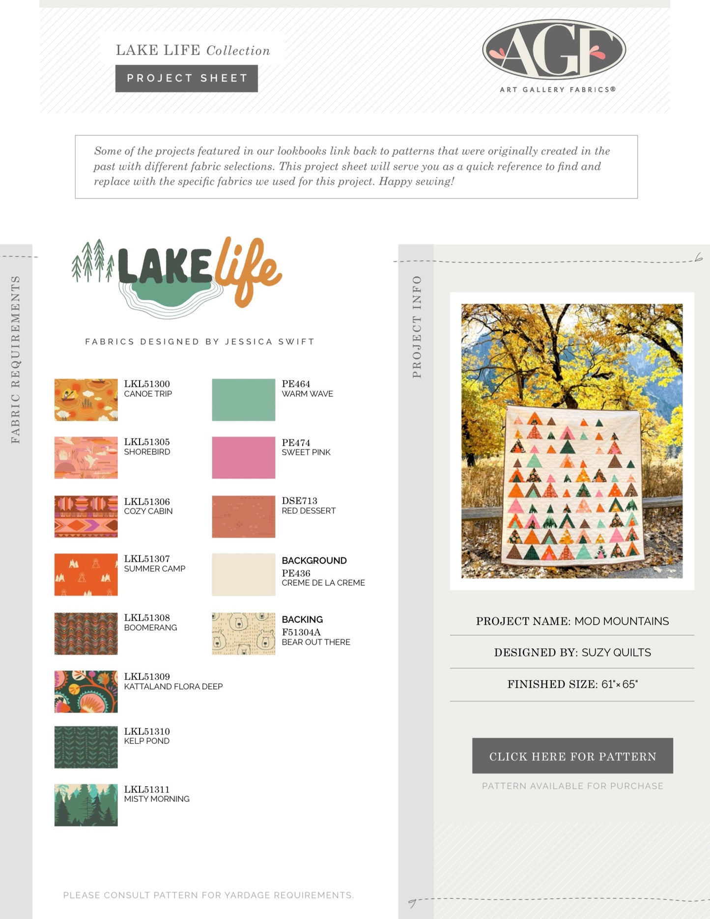 Mod Mountains Quilt Kit featuring Lakelife by Jessica Swift