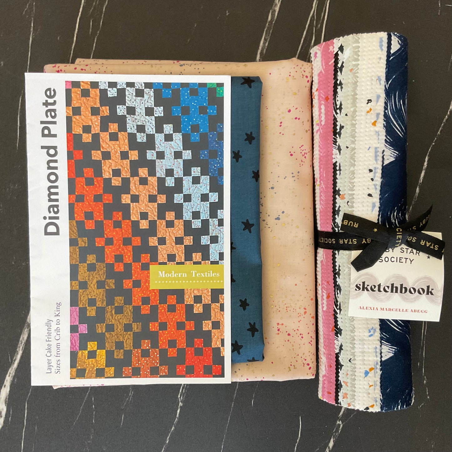 Diamond Plate Quilt Kit featuring Sketchbook by Alexia Abegg