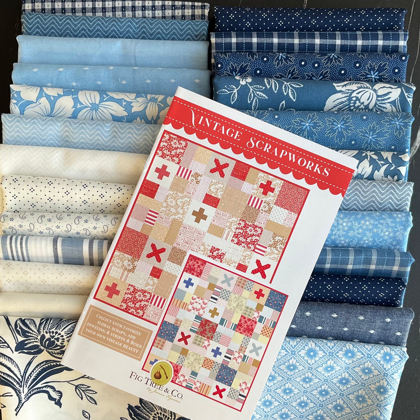 Denim & Daisies by Fig Tree & Co. : Vintage Scrapworks Quilt Kit