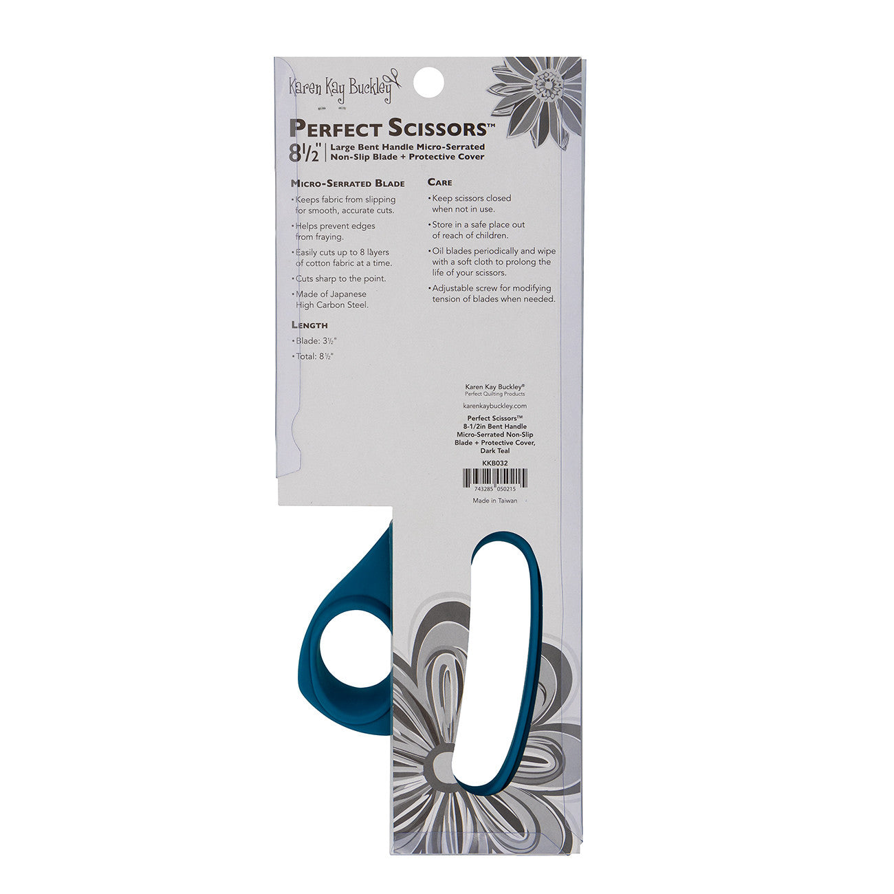 Perfect Scissors Dark Teal 8-1/2in Bent Handle Micro-Serrated Non-Slip Blade # KKB032 - Special Order