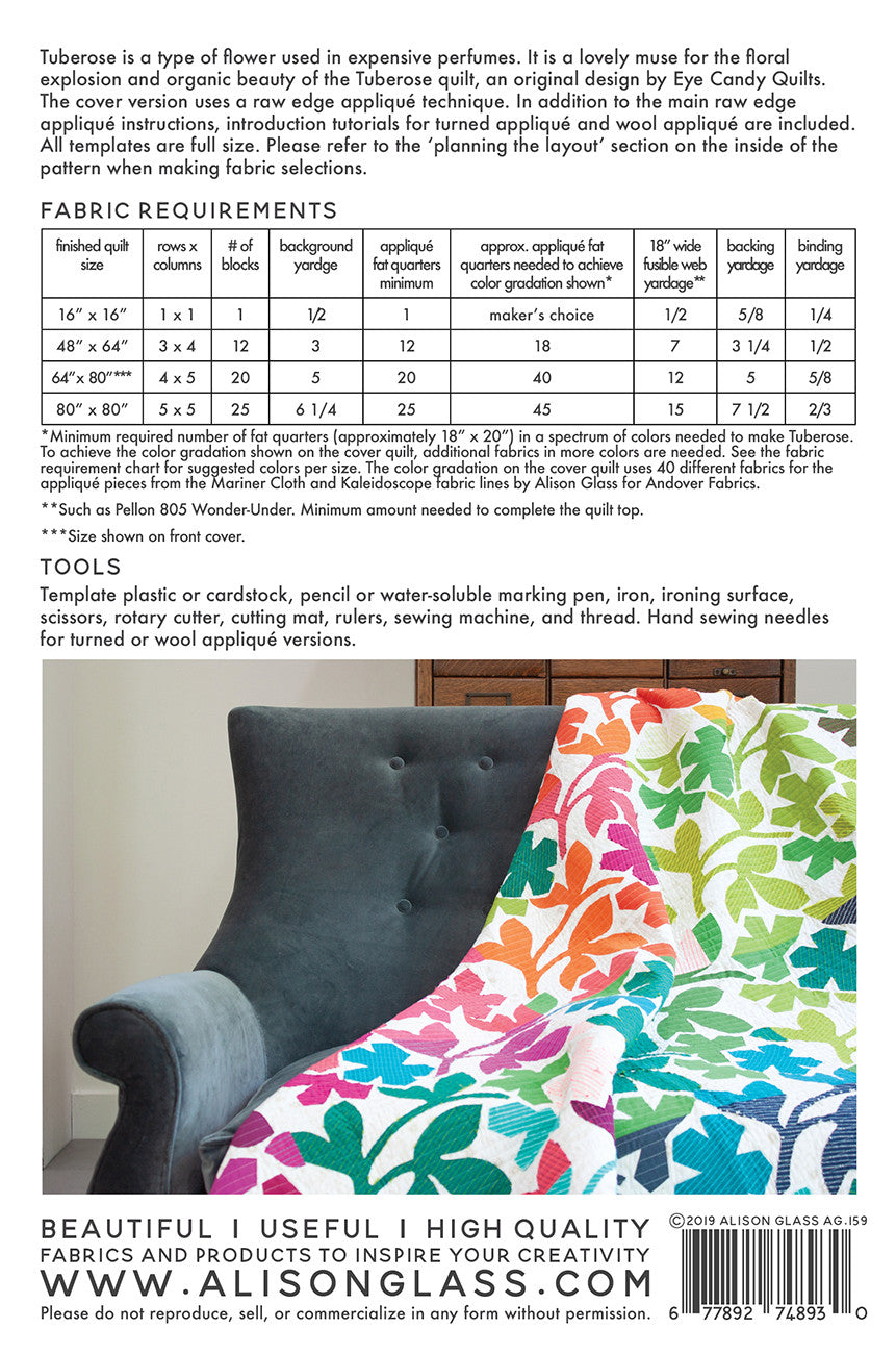 Tuberose Quilt # AG159 - Special Order