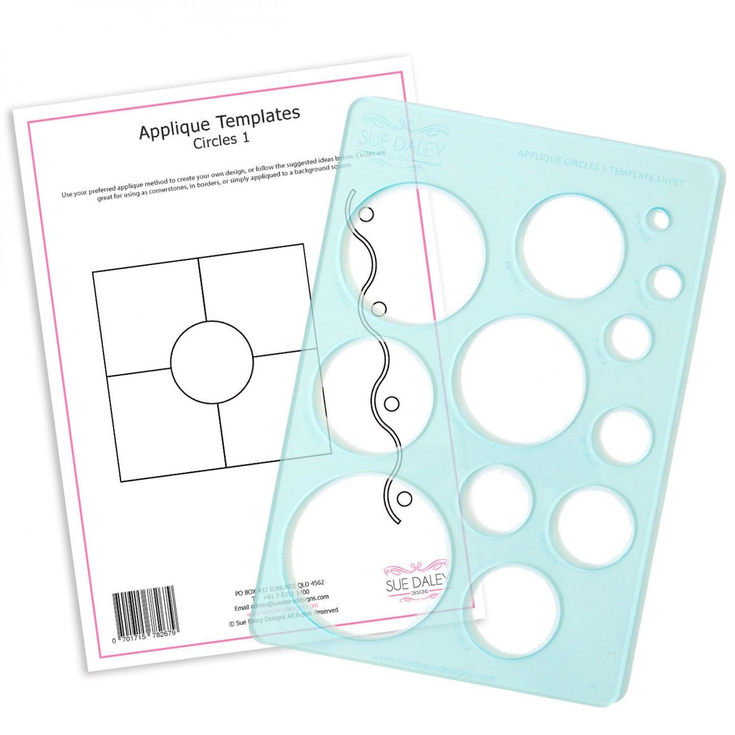 Applique Circles Acrylic Template Sheet # TAC1 - Special Order