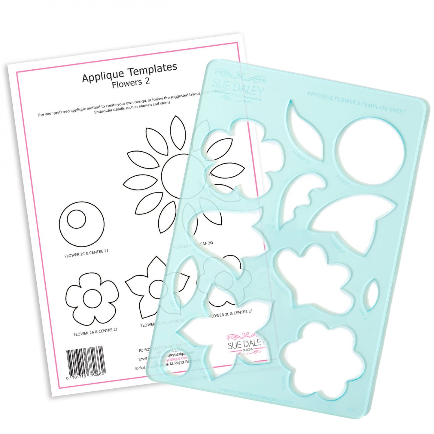 Applique Flower 2 Acrylic Template Sheet # TAF2 - Special Order