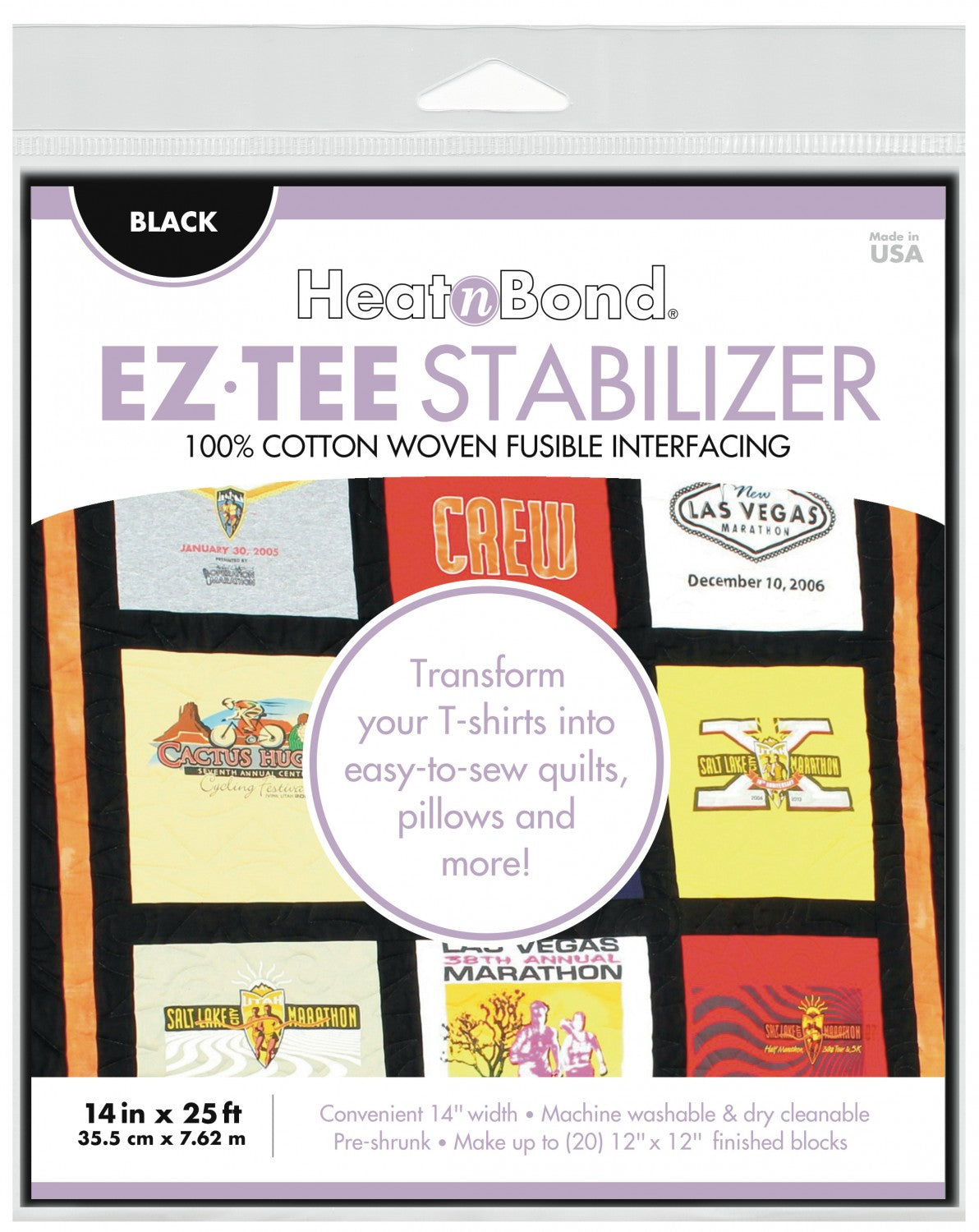 HeatnBond EZ Tee Stabilizer Black 14in x 25ft # Q2172 - Special Order