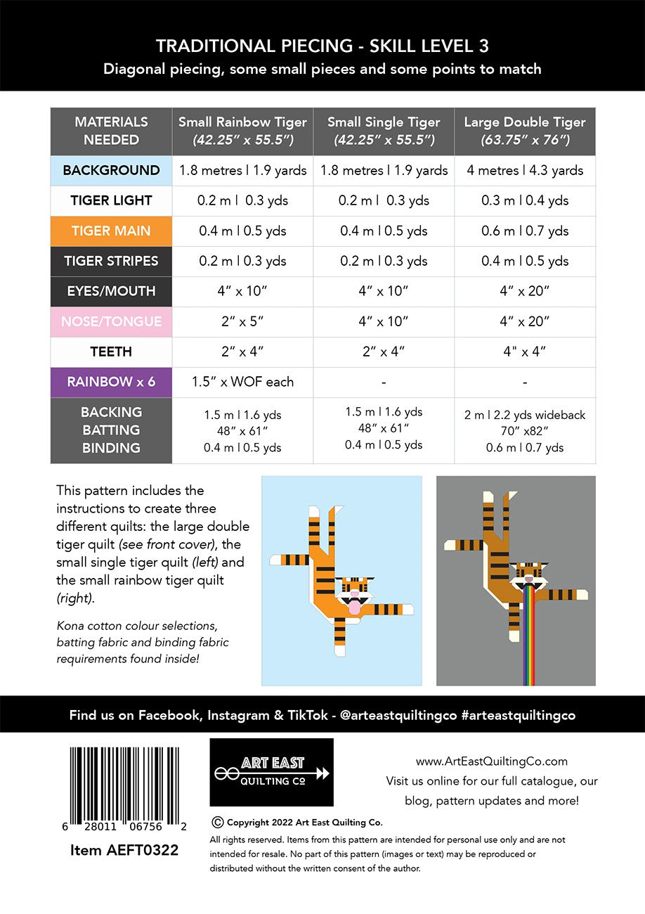 Flying Tigers Quilt Pattern # AEQCFT0322 - Special Order