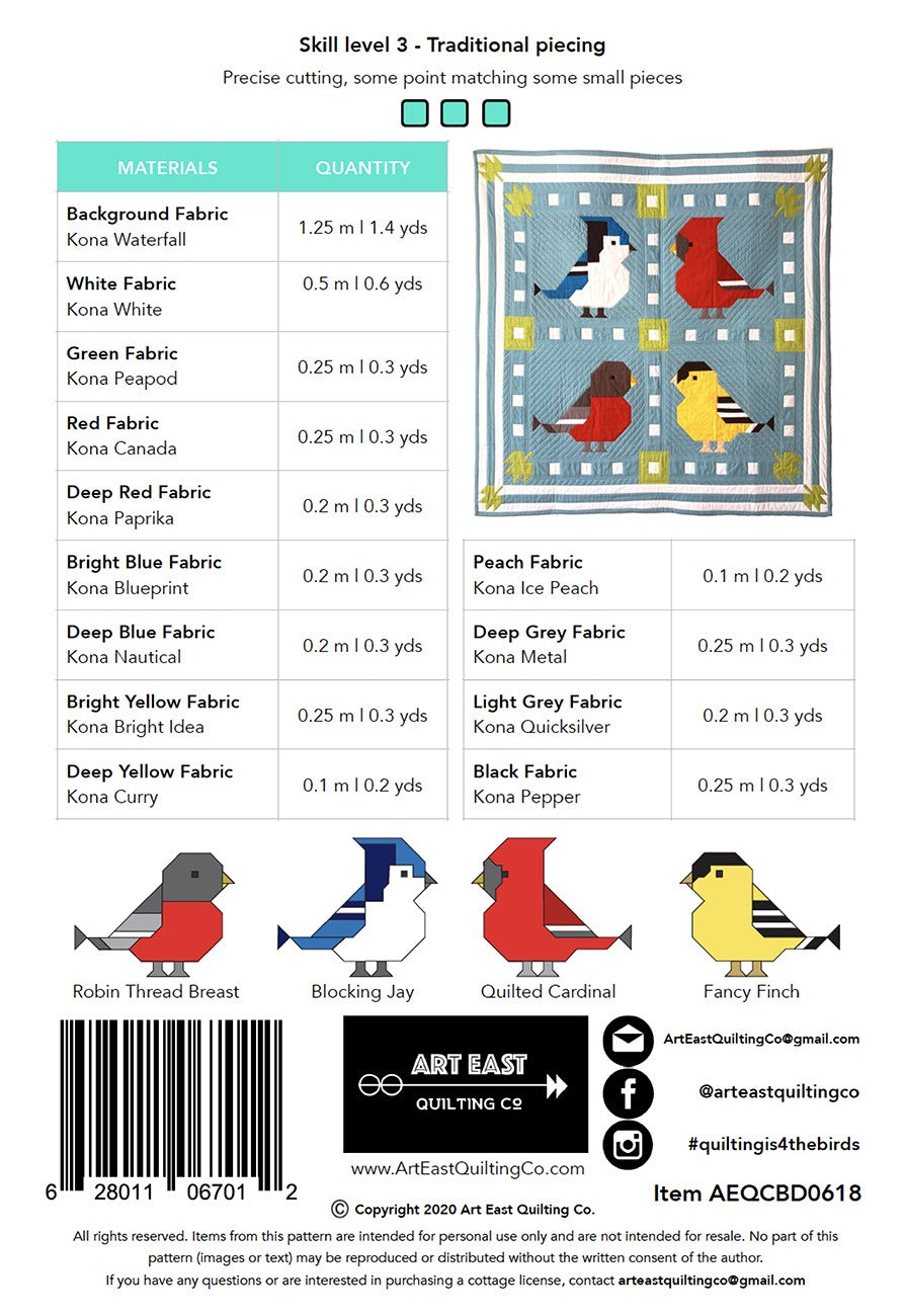 Quilting is 4 the Birds! Quilt Pattern # AEQCBD0618 - Special Order