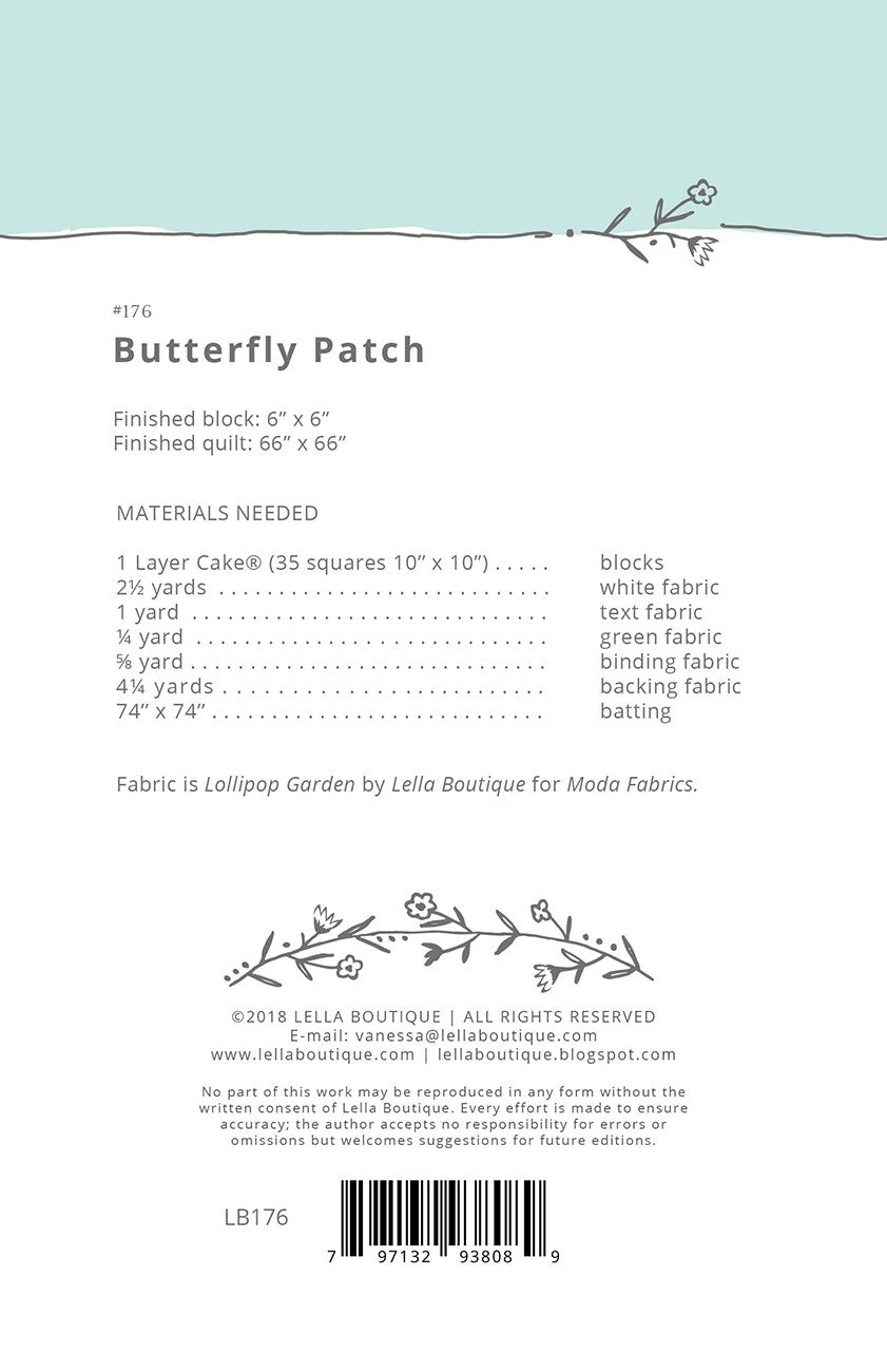 Butterfly Patch # LB176 - Special Order