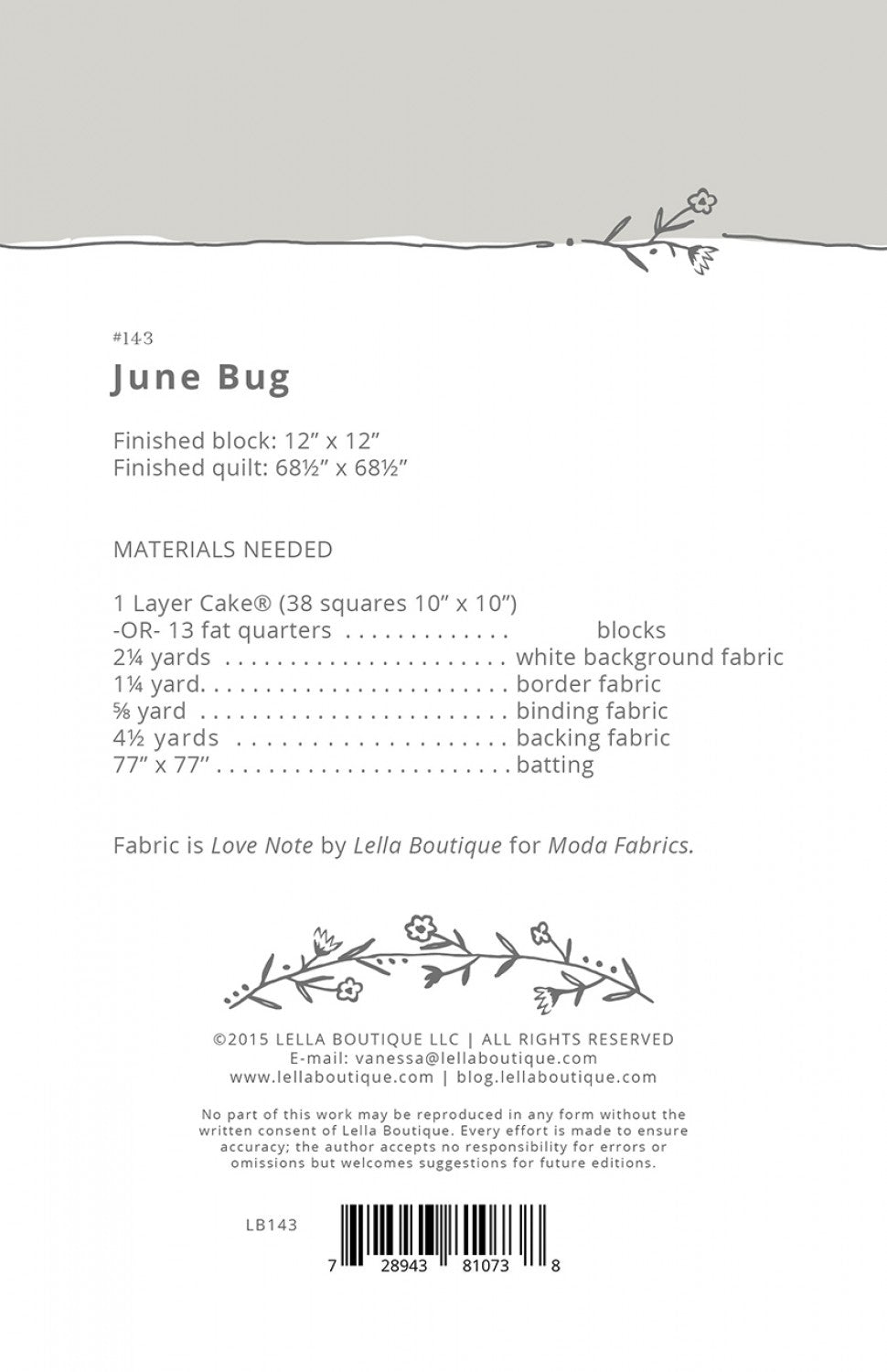 June Bug # LB143 - Special Order