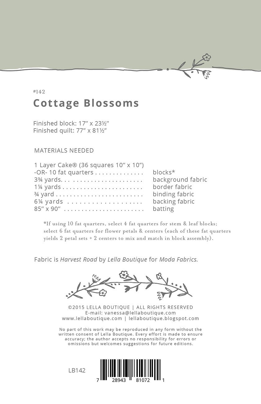 Cottage Blossoms # LB142 - Special Order