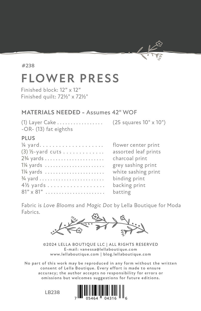 Flower Press # LB238 - Special Order - Expected to ship after Nov. 11th