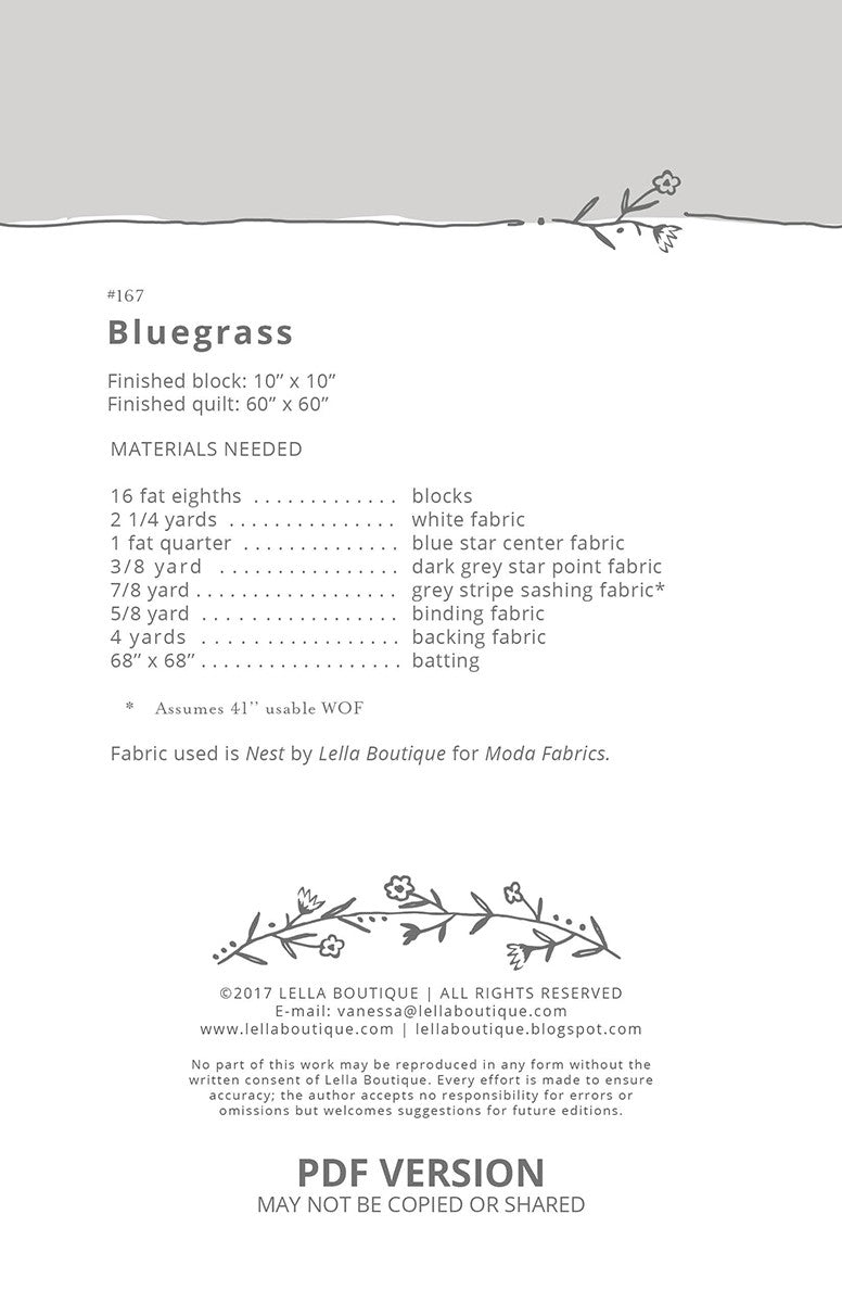 Bluegrass # LB167 - Special Order