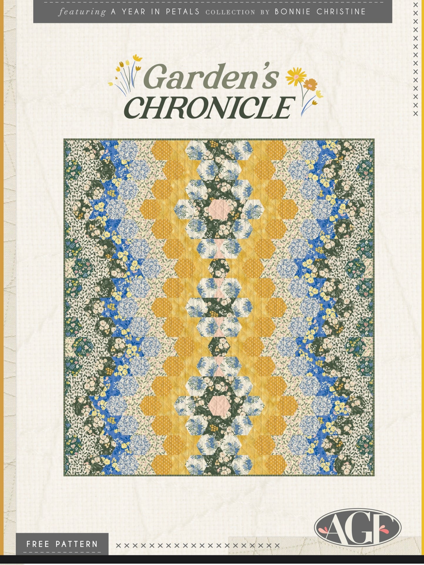 A Year in Petals by Bonnie Christine :   Gardens Chronicle Quilt Kit