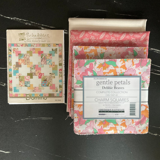 Domino featuring Gentle Petals by Debbie Beaves : Quilt Kit