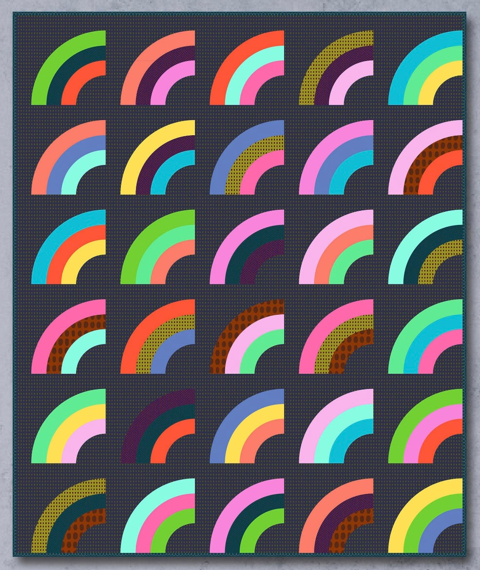 Night Rainbow by Deborah Fisher : Rainbow Spash Quilt Kit (Estimated Ship Date Aug. 2024)