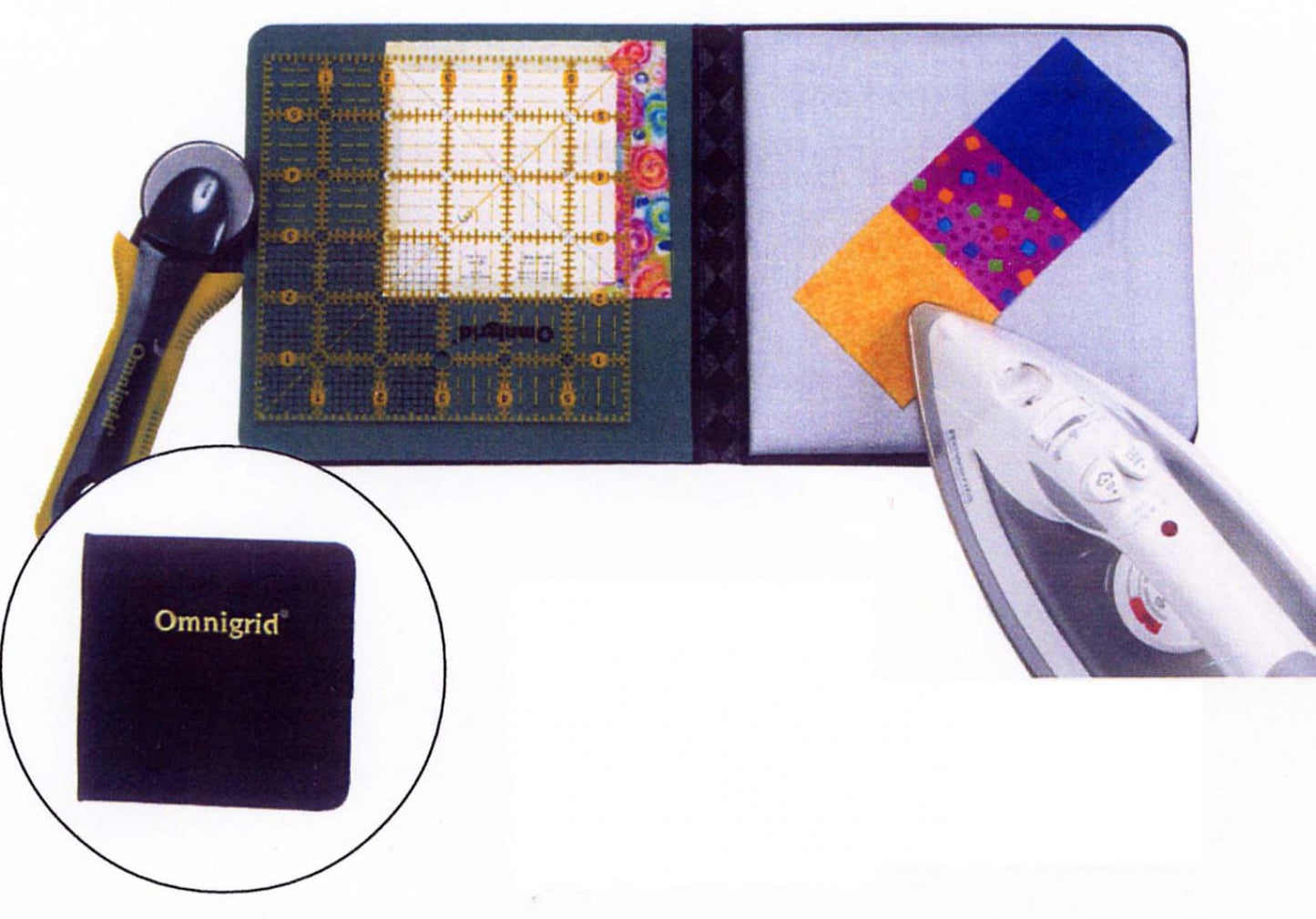 Omnigrid Foldaway Miniature Cutting Mat & Ironing  7in x 7in # OG2104 - Special Order