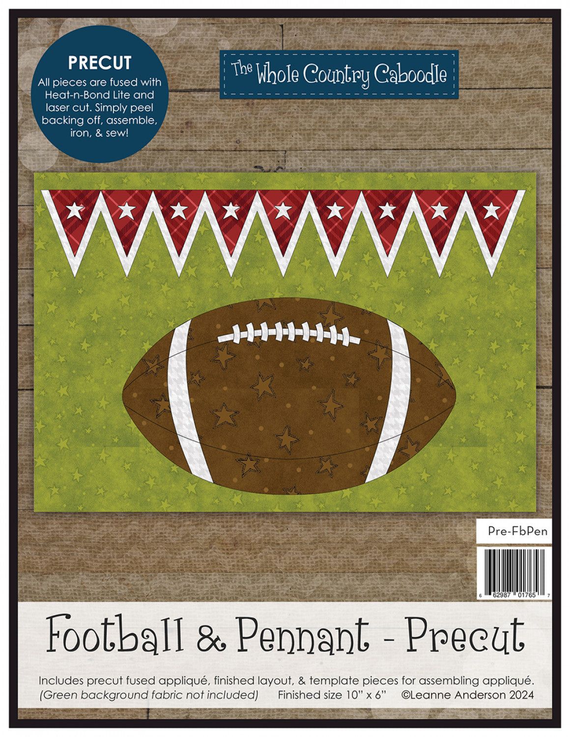 Football & Pennant Precut Fused Applique Pack # WCCPRE-FBPEN - Special Order - Estimated Ship 11-20-24