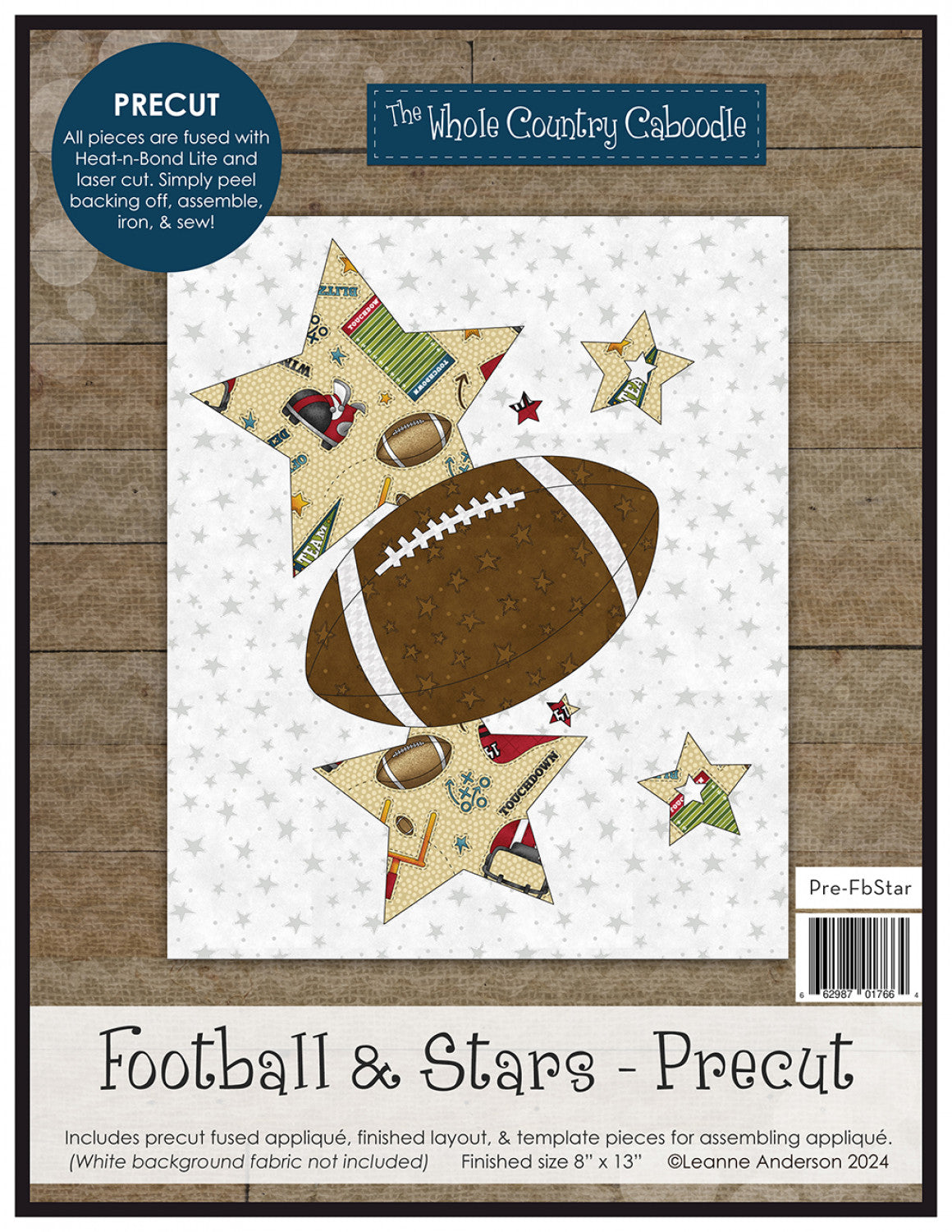 Football & Stars Precut Fused Applique Pack # WCCPRE-FBSTAR - Special Order - Estimated Ship 11-20-24