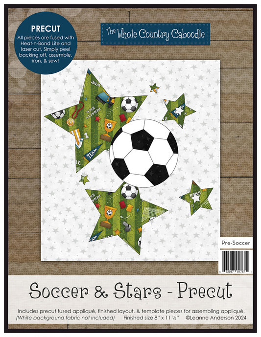 Soccer & Stars Precut Fused Applique Pack # WCCPRE-SOCCER - Special Order - Estimated Ship 11-20-24