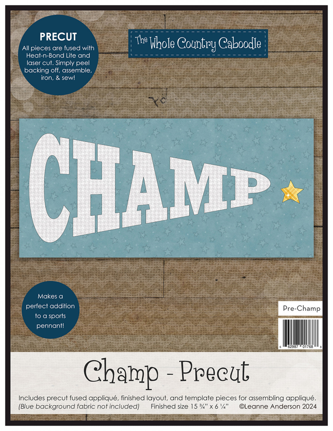 Champ Precut Fused Applique Pack # WCCPRE-CHAMP - Special Order - Estimated Ship 11-20-24