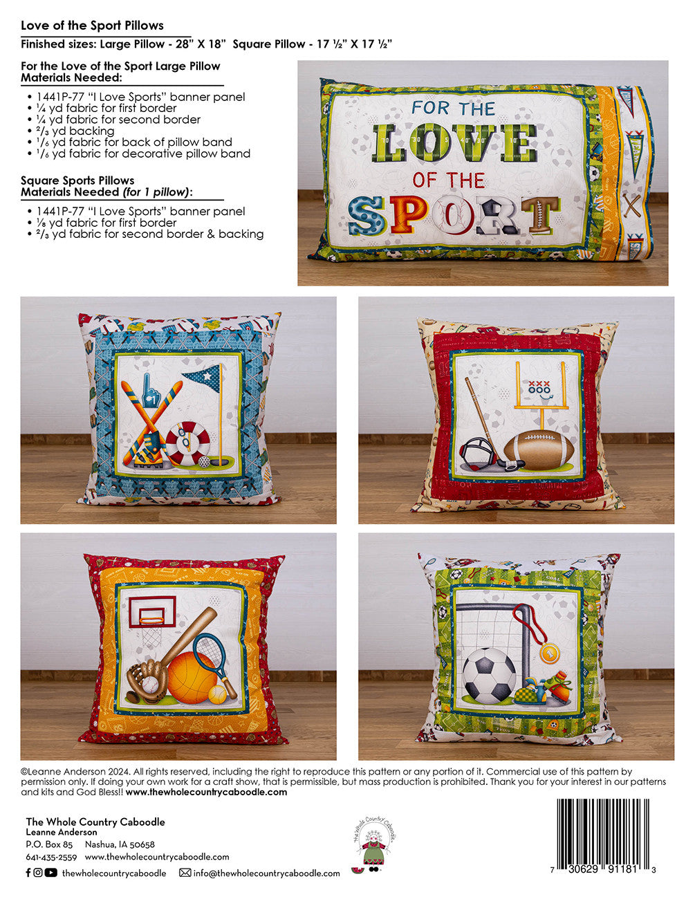 Love of the Sport Pillows # WCC511 - Special Order - Estimated Ship 11-20-24