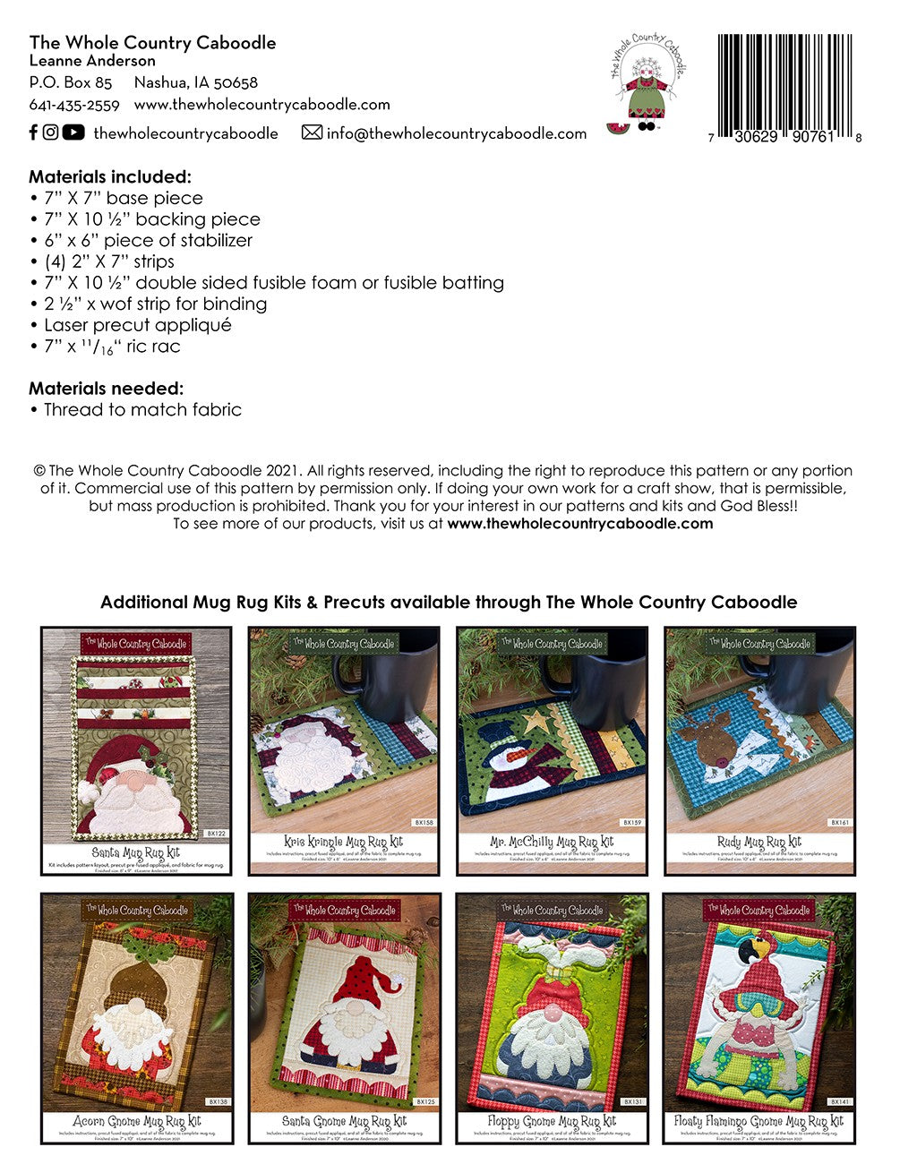 Snowflake Mug Rug Kit # WCCBX160 - Special Order