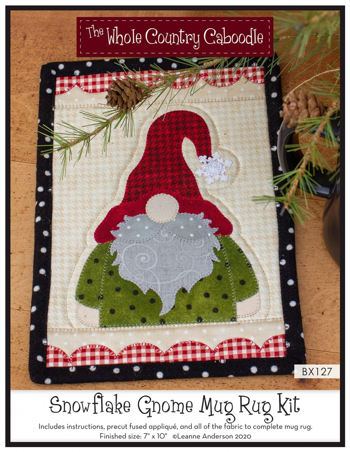 Snowflake Gnome Mug Rug Kit # WCCBX127 - Special Order