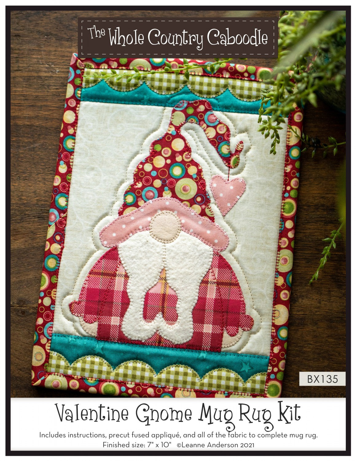 Valentine Gnome Mug Rug Kit # WCCBX135 - Special Order