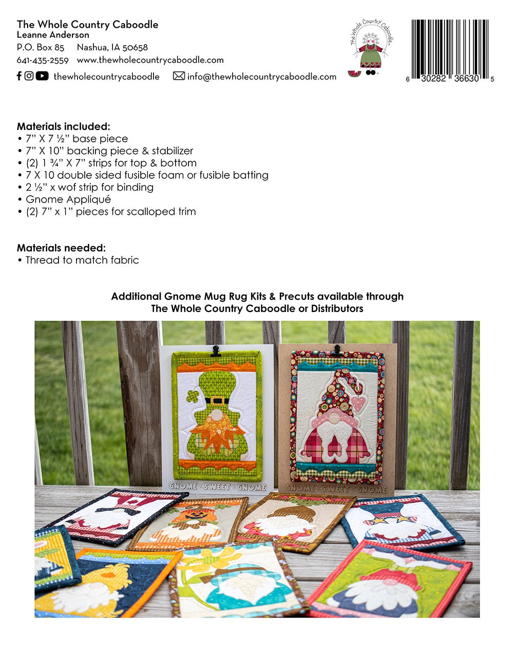 Hippie Gnome Mug Rug Kit # WCCBX142 - Special Order