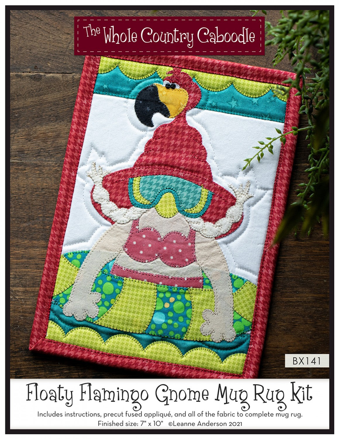 Floaty Flamingo Gnome Mug Rug Kit # WCCBX141 - Special Order