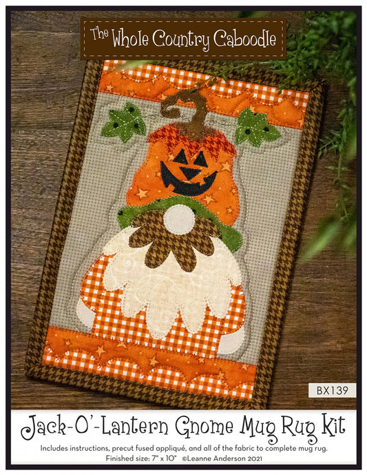 Jack-O'-Lantern Gnome Mug Rug Kit # WCCBX139 - Special Order