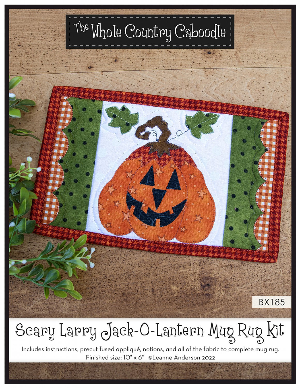 Scary Larry Jack-O-Lantern Mug Rug Kit # WCCBX185 - Special Order