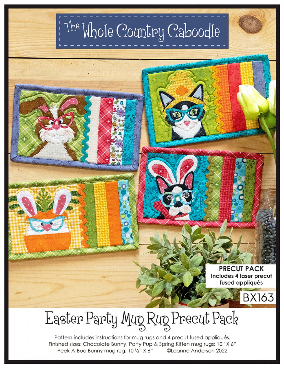 Easter Party Mug Rugs Precut Pack # WCCBX163 - Special Order