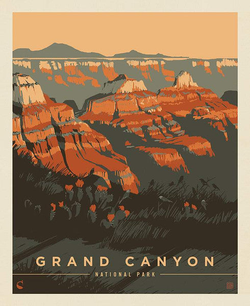 Panneau d’affiche des parcs nationaux du Grand Canyon 