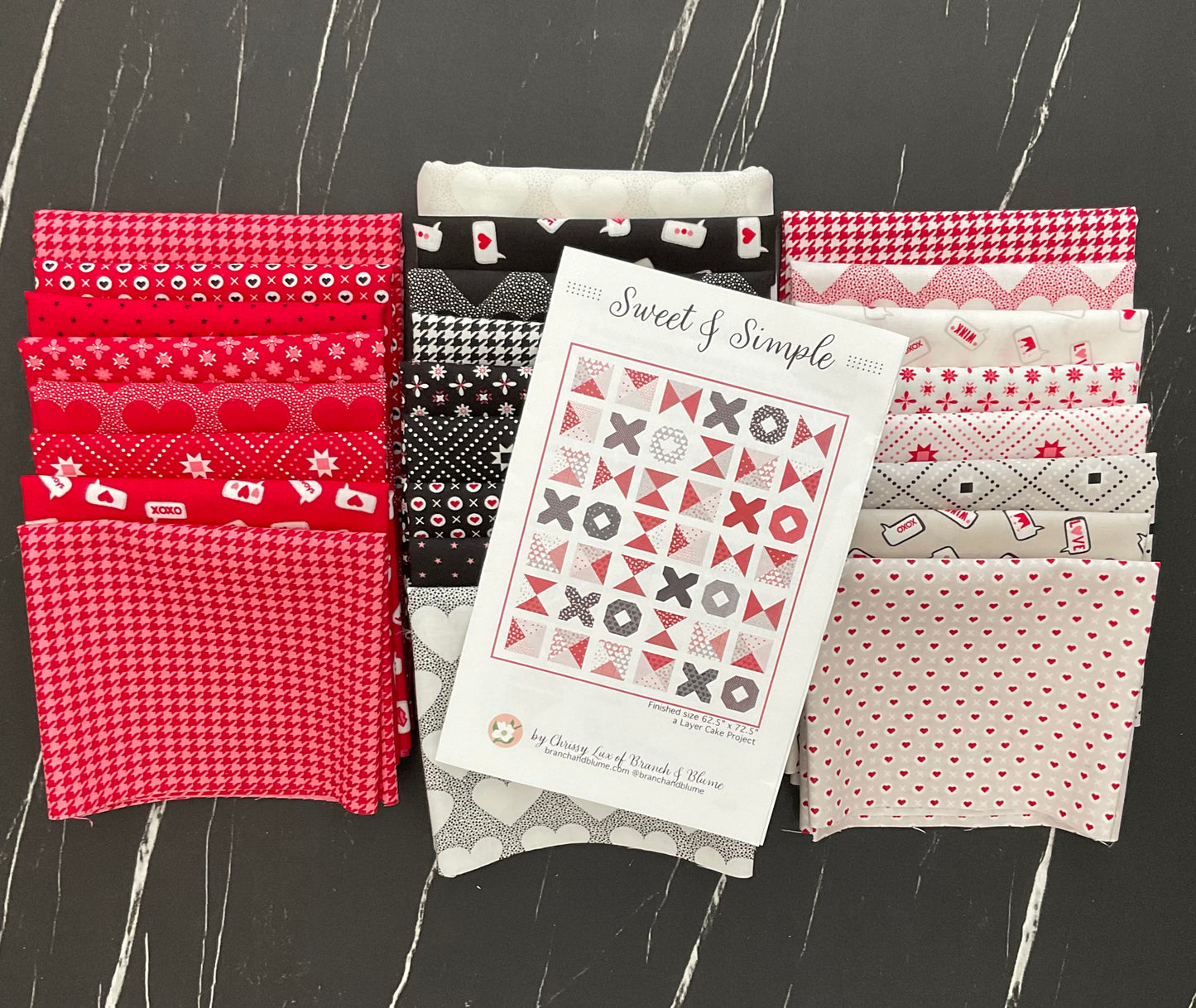 Kit de courtepointe Sweet &amp; Simple avec XOXO par April Rosenthal