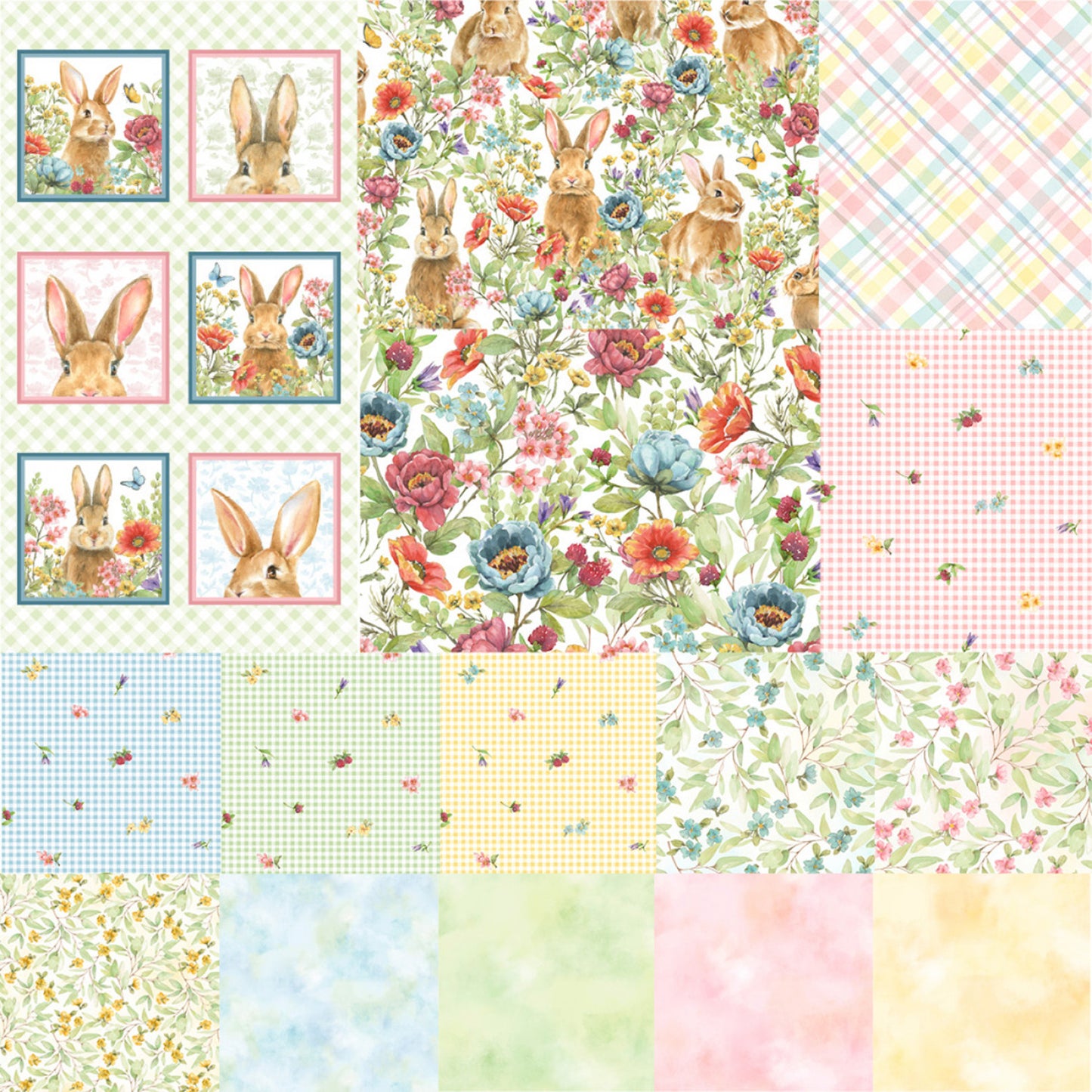 Bunnies & Blooms by Leslie Trimbach Fat Quarter Bundle (Expected February 2025)