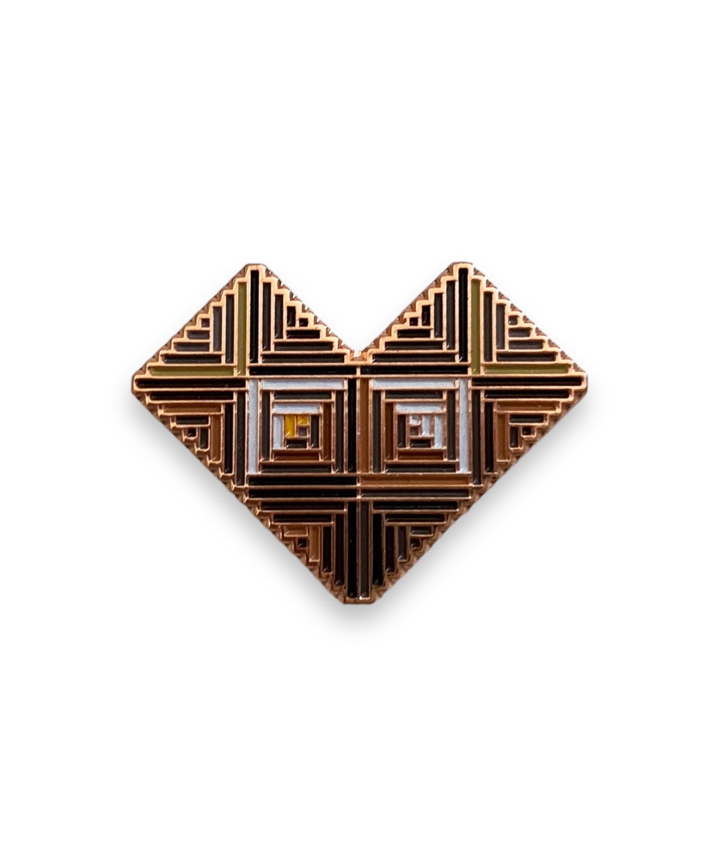 Log Cabin Heart Enamel Pin # BQ-EP05- Special Order