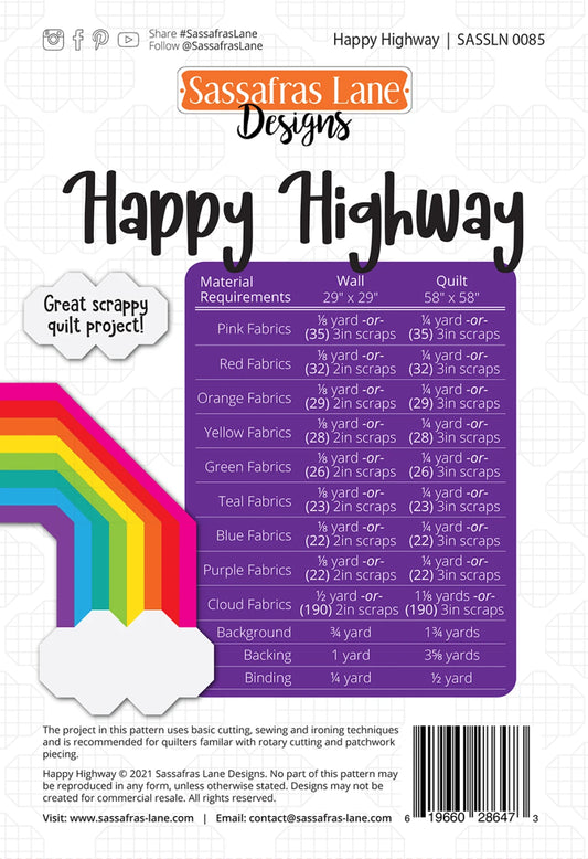 Happy Highway Quilt Pattern by Sassafras Lane - Special Order