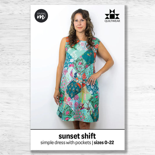 Sunset Shift Patchwork Dress Pattern by Studio M Square