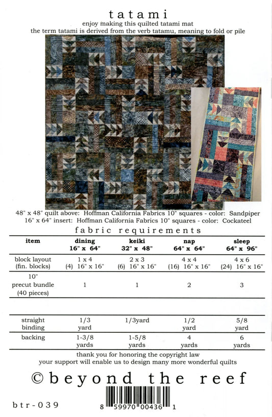 Tatami Quilt Pattern by Beyond the Reef - Special Order